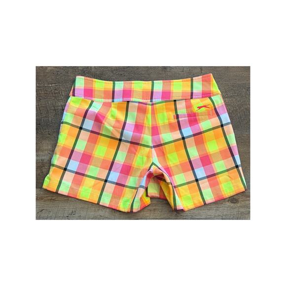 Slazenger Golf ladies Neon Plain pink and yellow shorts SZ 4 - Picture 2 of 10